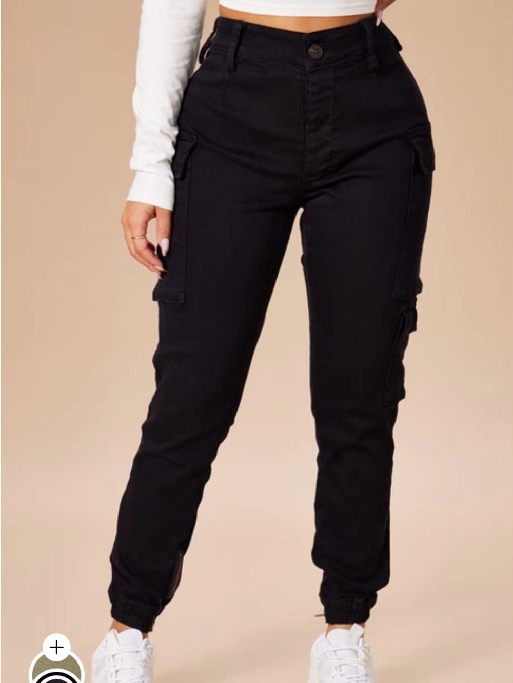 Fashion Nova 2 pairs of Black pants NWT High-Waist Cargo (M)and harem jogger (S)